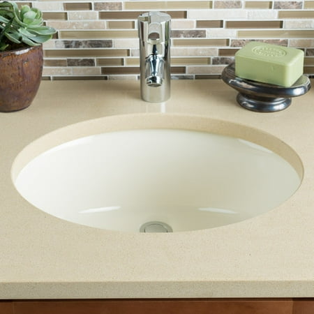 Hahn Ceramic Oval Undermount Bathroom Sink With Overflow