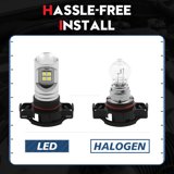 VEHICODE 5202 PS24W LED Fog Light Bulb 6000K White Super Bright with ...