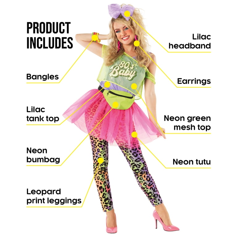80s Neon Tutu Costume - Womens 80s Outfit 80s Neon Tutu Costume - Womens 80s Outfit