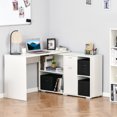 thumbnail image 4 of HOMCOM Convertible L-Shaped Computer Desk, Corner Table wth Fabric Boxes, 4 of 10