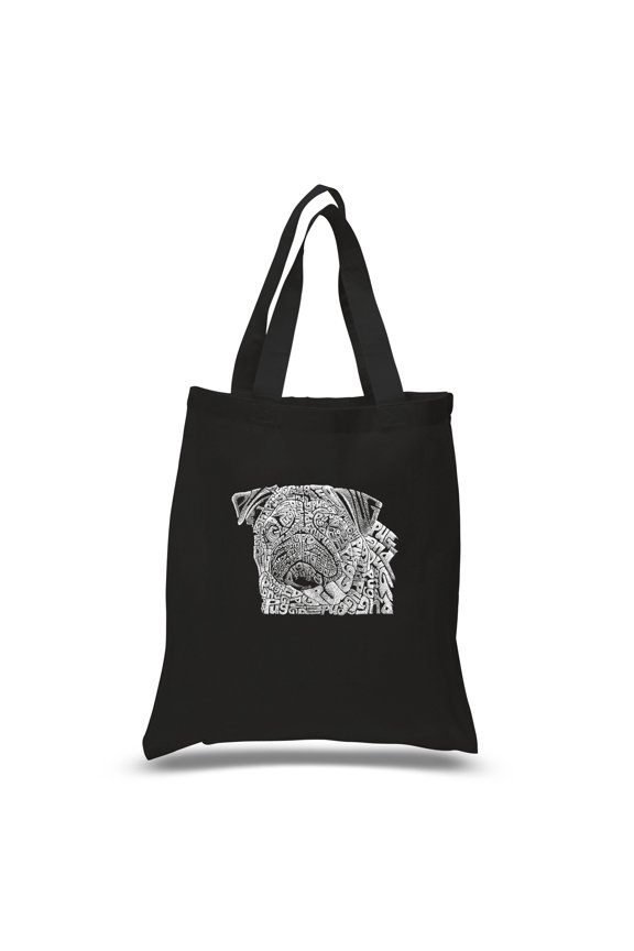 Small Word Art Tote Bag - Pug Face