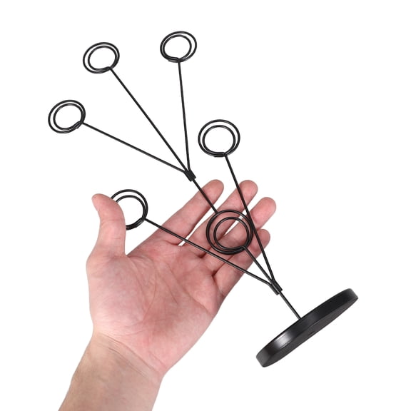 BESTYASH Standing Photo Tree Holder Clip with Round Base for Table Cards and Memos Black