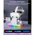 thumbnail image 5 of Charging Dock for Meta Quest 3 & Quest 3S, Charging Station for Oculus Quest 3S/Quest 3 Accessories with RGB Light, Stand for VR Heatset with 2 Rechargeable Batteries, Support Elite Strap, 5 of 7