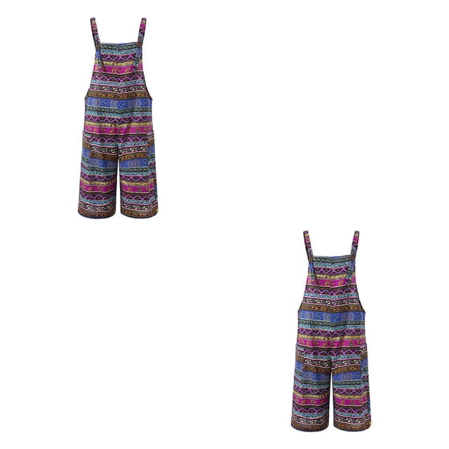 Sonducket Monos de mujer con bolsillos estampados, tirantes sueltos de una pieza, transpirables, para diario, monos de verano, mono para niñas Type3 NO3 Sonducket CBP328043