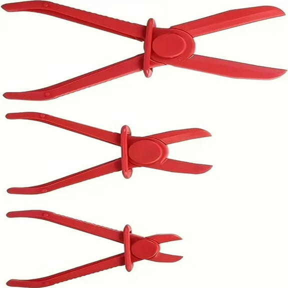 DEXIMRO 3-Pack Hose Pinch Off Pliers - Fuel Line Clamp Tool for Automotive Brake, Radiator and Coolant (Red, 3 Sizes)