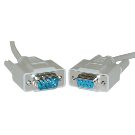 

Serial Extension Cable DB9 Male to DB9 Female RS-232 UL rated 9 Conductor 1:1 1 foot