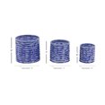 thumbnail image 3 of DecMode 9", 7", 6"H Handmade Indoor Outdoor Blue Porcelain Planter (3 Count), 3 of 8