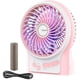 thumbnail image 1 of Mini ventilador de mesa, ventilador de escritorio personal USB, batería recargable portátil, silencioso, 2600 mAh, 3 velocidades, viento potente para cocina, hogar, viajes, picnic, color rosa Sailing  Electrónica, 1 of 5