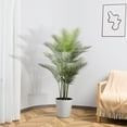thumbnail image 5 of Artificial Areca Palm Plant 5 Feet Fake Palm Tree with 12 Trunks Faux Tree for Indoor Outdoor Modern Decoration Feaux Dypsis Lutescens Plants in Pot for Home Office Perfect Housewarming Gift, 5 of 7