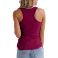 thumbnail image 4 of Women Basic Camisoles Casual Tank Tops Solid Half Button U Neckline Ribbed Knitted Going Out Cami Top, 4 of 7