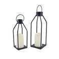 thumbnail image 2 of Yucurem Metal Candle Holder, Indoor Outdoor Lanterns for Front Porch & Patio, 12" & 17" Set of 2, Rustic Lantern Decorative, 2 of 8