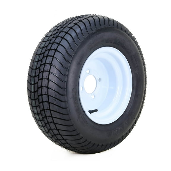 WANDA Golf Cart Tire Wheel Assembly 205/65-10 4-Ply with 4 Lugs on 4" PCD White Wheel-14007