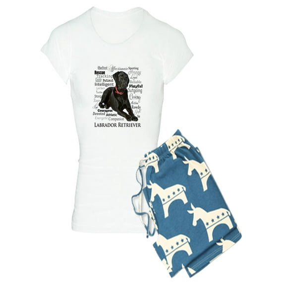 CafePress - Black Lab Traits Pajamas - Women's Light Pajamas