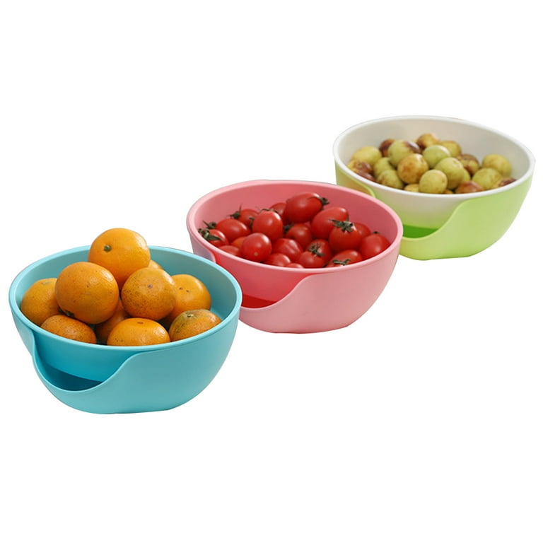 Snack Bowl with Shell Holder Double Dish Nut Bowl for Pistachio Sunflower Edamame Cherries Candies(Random Color), Size: 23
