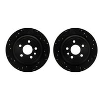 Dynamic Friction Company Rear Brake Rotors-Drilled and Slotted-Black 8002-11027
