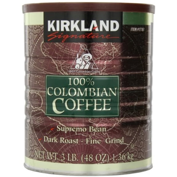 Signature 100 Percent Colombian Coffee Supremo Bean Dark Roast-Fine Grind, 3 Pound (Pack of 6)