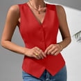 thumbnail image 2 of Vest Sleeveless V Neck Button Front Solid for Women Sunny Weekend Seasonal Favorite Casual Dressing Daily Commute Everyday Outfit Season Shift Summer Outfits, 2 of 6