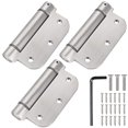 thumbnail image 1 of Bisagras de puerta Qkenvo de acero inoxidable con cierre automático, 3.5 pulgadas, paquete de 3, 1 of 5