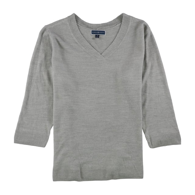 Karen Scott suéter de talla grande para mujer, gris, 2X