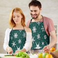thumbnail image 4 of Green Christmas Snowflake Pattern Apron-Garden Aprons for Women with Pockets-Cotton Linen Waterproof Kitchen Cooking Gardening Aprons Adjustable for Kitchen,Cooking,BBQ and Salon 33"x27", 4 of 7