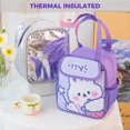 thumbnail image 3 of Cute Lunch Bag for Women Girls Japanese Anime Insulated Cooler Kawaii Lunch Box for Kids Teens Preschool High College School Student (Ice cream bunny), 3 of 4
