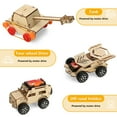 thumbnail image 4 of Rirool 6-in-1 STEM Wooden Model Car Kits for Kids Ages 8-12 – Build Tank, 4WD, Solar Helicopter – DIY Engineering Toys with Screwdriver, Gift for Boys & Girls, 4 of 8
