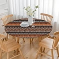 thumbnail image 3 of 44Inch Boho Chic Floral Round Tablecloth with Elastic Hem, Stretchable Cover Fits 38"-42" Tables, Wrinkle Resistant Decor, 3 of 7