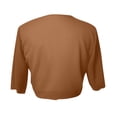 thumbnail image 4 of CIENVNSTG Women's Chiffon Cropped Bolero Sheer Shrugs Lightweight Short Bolero Cardigan Trendy 2026 Summer Tops Light Brown 2XL, 4 of 7