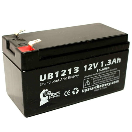 Compatible Marquette MAC VU CART ECG MONITOR Battery - Replacement UB1213 Universal Sealed Lead Acid Battery (12V, 1.3Ah, 1300mAh, F1 Terminal, AGM, SLA) - Includes TWO F1 to F2 Terminal (Best Mac Compatible Monitors)