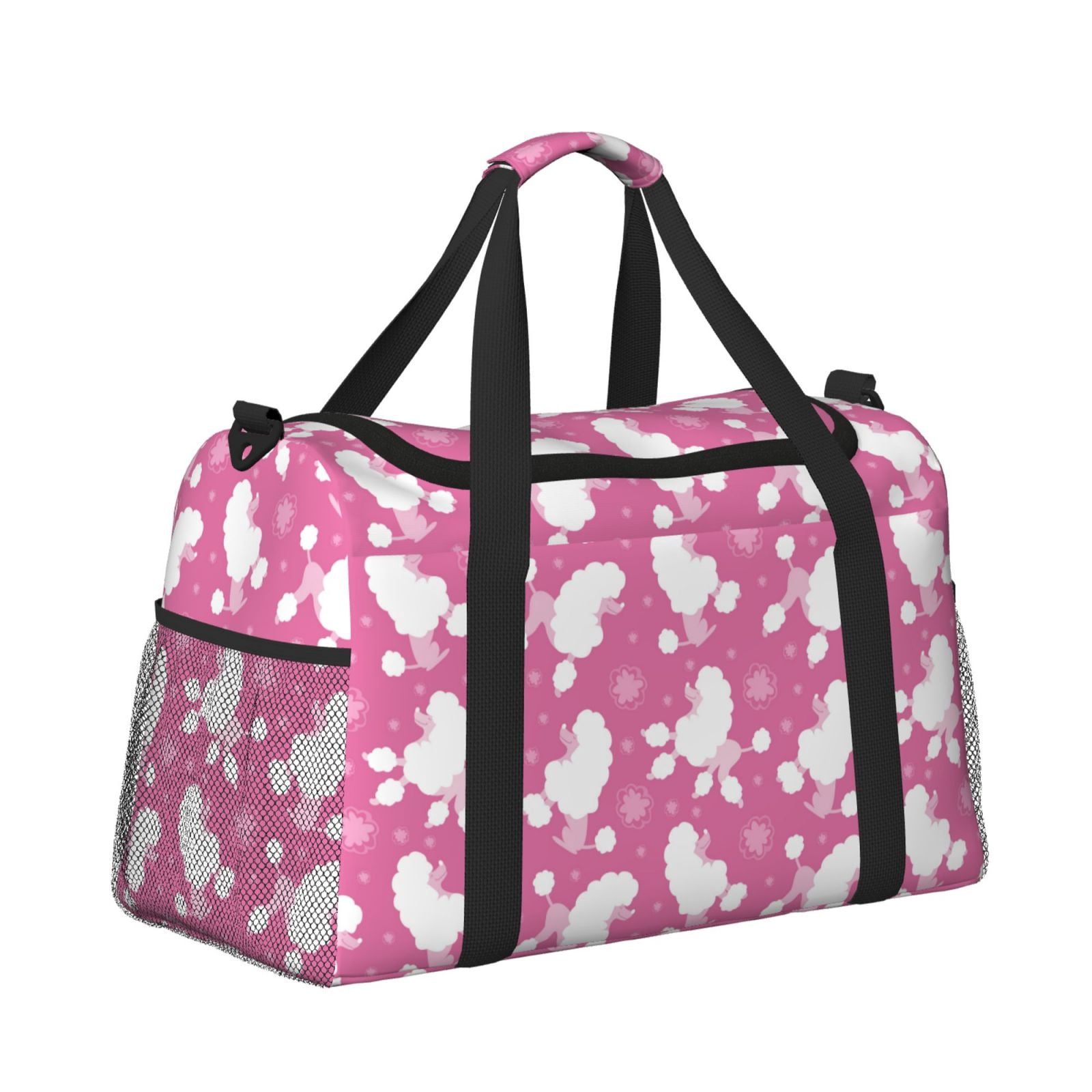 Fuzoiu Cute Poodle Dog Print Travel Duffle Bag,Carry On Tote Bags,Duffel Bag,Sport Gym Bag, Hospital Bag for Labor and Delivery, Overnight Bag,Luggage Bag