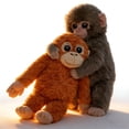 thumbnail image 5 of Punch Monkey Orangutan Plush Toy with Baby Monkey – 9.84" Soft Cuddly Stuffed Animal, Jungle Hugging Plush Gift for Women Men Birthday Decor Novelty Hugging Orangutan Stuffed Animal, 5 of 6