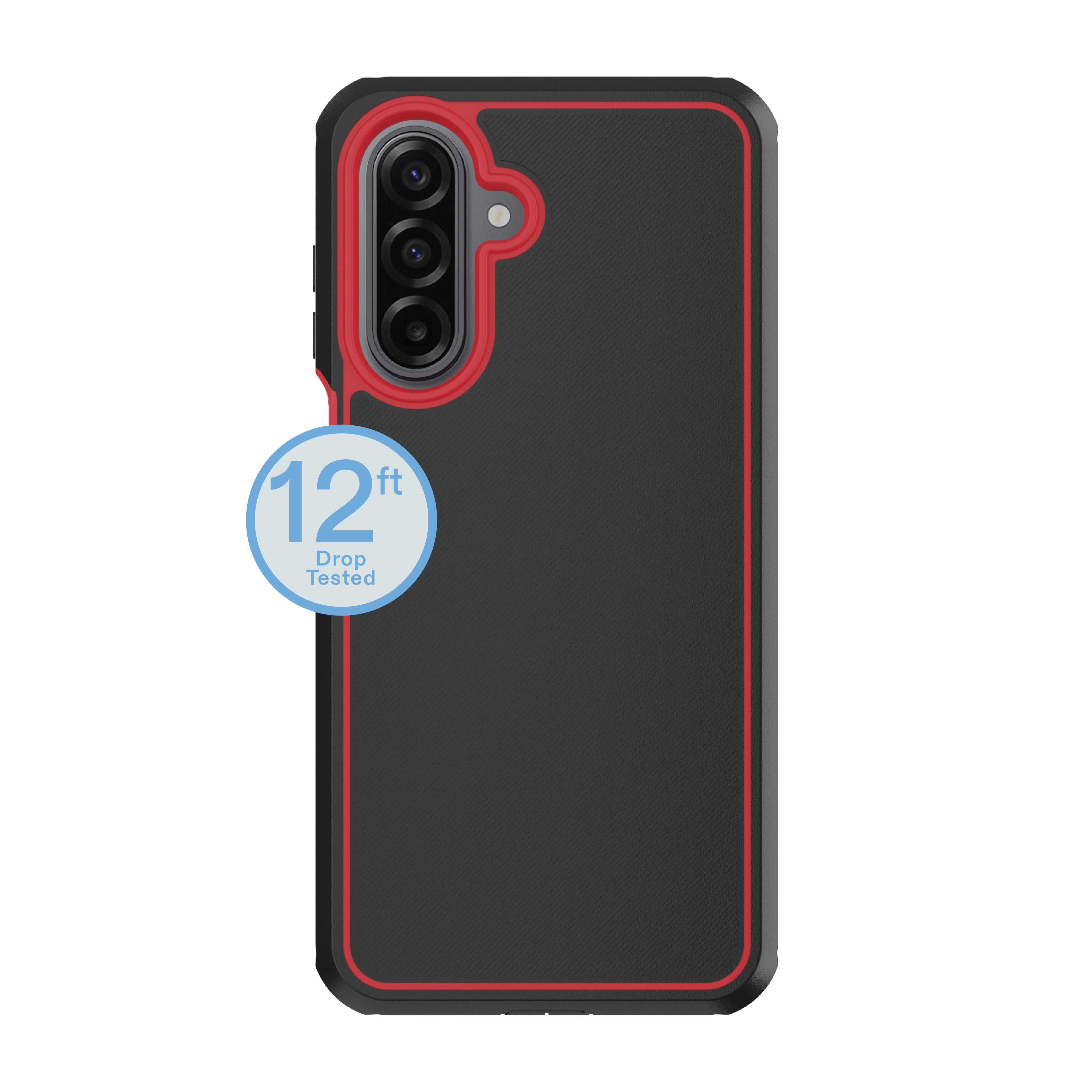 onn Slim Rugged Phone Case for Samsung Galaxy A17 5G - Red/Black