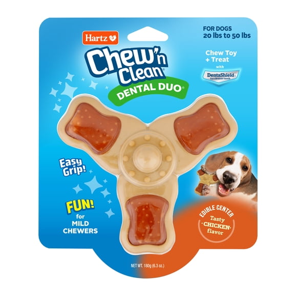 Hartz Chew 'n Clean Tri-Point Medium Dog Toy, Nylon, 1ct