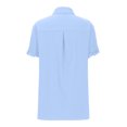 thumbnail image 5 of Diufon Womens Cotton Linen Shirts Summer Casual Solid Color Tees Short Sleeve Button Tops with Pockets, 5 of 5