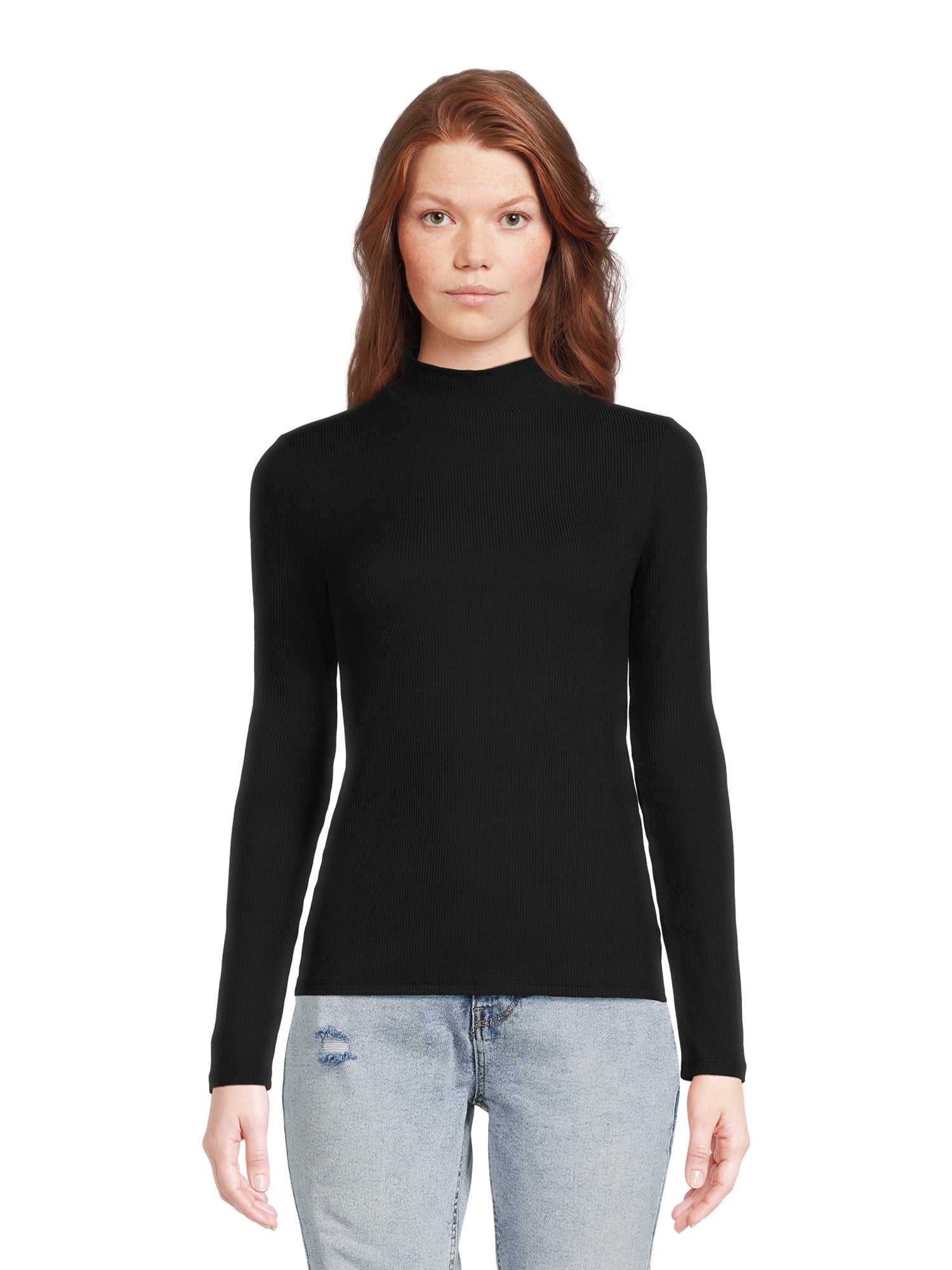 No Boundaries women's Mock Neck Top - XS-3XL - Walmart.com