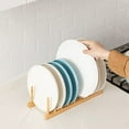 HBlife Bamboo Dish Plate Bowl Cup Book Pot Lid Cutting Board Drying Rack Stand Drainer Storage