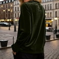 thumbnail image 4 of XIAOCHA Women's Velvet Blouses Long Sleeve Ruffle Neck Smocked Pullover Top Elegant Party Tops, 4 of 5