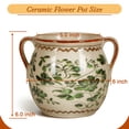 thumbnail image 3 of BUYMAX Sage Green Ceramic Plant Pot, Vintage Two-Handle Flower Pot with Drainage Hole for Herbs & Succulents, Indoor Outdoor Farmhouse Decor, 3 of 9
