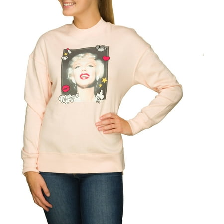 Maryln Monroe Photo Jrs Mock Neck Pllovr