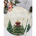 thumbnail image 2 of Christmas Round Placemats Set of 4 Merry Christmas Tree Place Mats Washable Woven Placemat Pine Tree Forest Linen Circle Braided Table Mat for Kitchen Dining Table Party Home Decor 15 Inch, 2 of 8