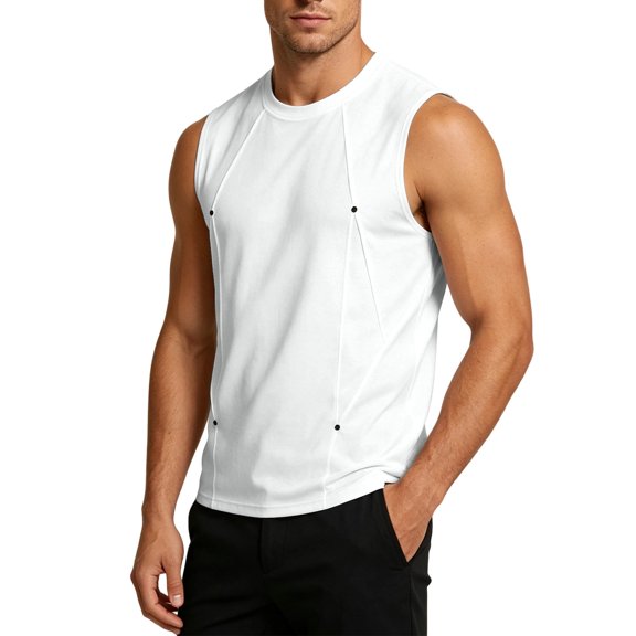 SRZYMJ Mens Crew Neck Tank Top Undershirt Sleeveless Casual Summer Beach Tee