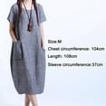 thumbnail image 4 of Vestido tipo caftán largo tipo túnica con bolsillos y manga corta y cuello redondo holgado para mujer, 4 of 5