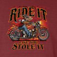 thumbnail image 5 of Wild Bobby, Ride It Stole It Biker, Cars and Trucks, Garment-Dyed Washed Look Short Sleeve Tee, Tomato, Small, 5 of 5