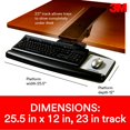 thumbnail image 4 of Plateau de Clavier Assis/debout de 3M, Tournez Simplement la Poignée pour Ajuster la Hauteur et l'Inclinaison, Plateau Robuste Comprend un Repose-Poignet en Gel et un Tapis de Souris Précis, Plateau Pivotant et Se Range sous le Bureau, Piste de 23 Pouces, Noir (AKT170LE), 4 of 4