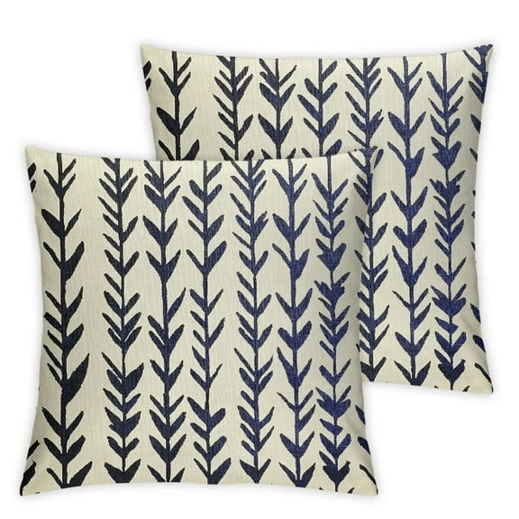 PHYHOO Navy Boho Pillow Covers Set of 2 Bohemian Ethnic Geometric Herringbone Print Decorative Throw Pillows Outdoor Pillowcase Square Farmhouse Cushion Case Decor for Couch Sofa Bed