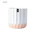 thumbnail image 4 of Cateissary Macetas de cerámica para decoración del hogar, macetas de cemento elegantes para interiores, macetas de flores profundas para macetas Jardín y Patio Blanco+Rosa 12*12*13, 4 of 6