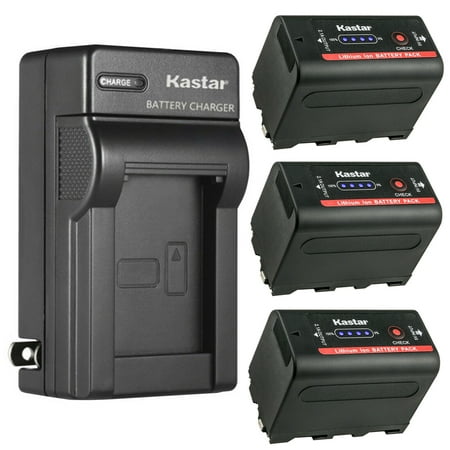 Image of Kastar NP-F780EXP Battery 3-Pack and AC Wall Charger Replacement for Sony MVC-FDR1 MVC-FDR3 PBD-D50 PBD-V30 PLM-100 PLM-50 PLM-A35 PLM-A55 Q002-HDR1 UPX-2000 NEX-EA50M NEX-FS100 NEX-FS700R Camera