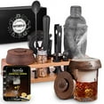 thumbnail image 3 of Bartender Kit with Whiskey Smoker 13 pcs Bamboo Stand Cocktail Set Black Matte, 3 of 6