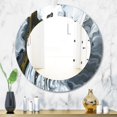 thumbnail image 2 of DESIGN ART Designart 'Marbled Geode 14' Printed Mid-Century Oval or Round Wall Mirror - Grey/Silver 24in.x24in., 2 of 5