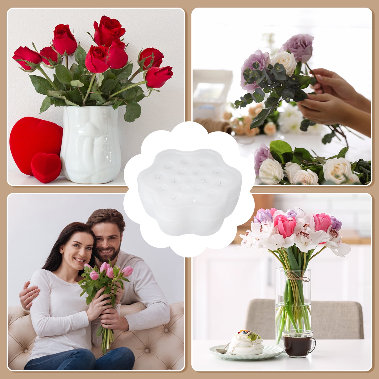 Stem Holder Silicone Flower Stem Holder Spiral Ikebana Large Small Flower Arranger Twist DIY Bouquet Translucent